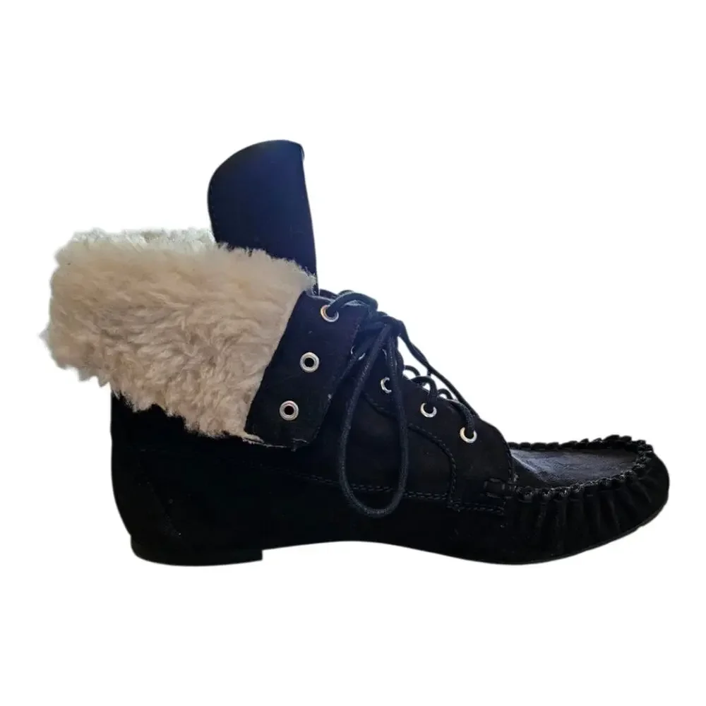 American Rag Cie Womens Black Moccasin Boots, Black, Sz 10